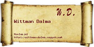 Wittman Dalma névjegykártya